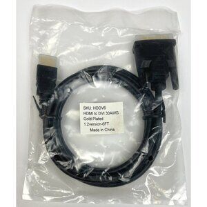 6' Black HDMI to DVI Gold Plated CABLE Cord 30AWG 1.2 Version HDDV6 NIP NEW